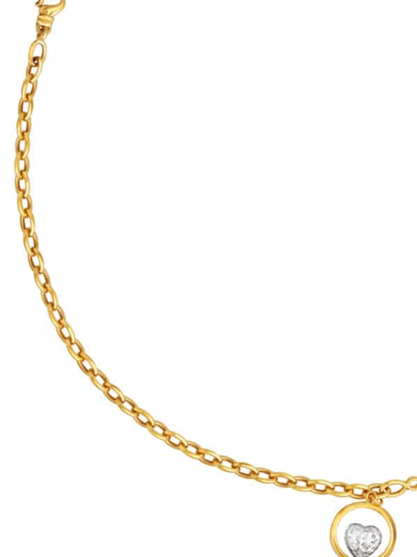 TOMEI Heart in a Circle Bracelet, Yellow Gold 916