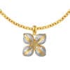 TOMEI Dual-Tone Flower Pendant, Yellow Gold 916