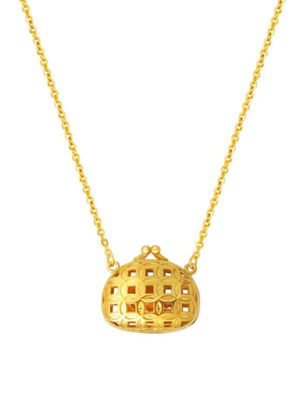 TOMEI Clutch Bag Necklace, Yellow Gold 916