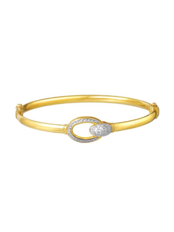 TOMEI Dual-Tone Buckle Bangle, Yellow Gold 916