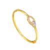 TOMEI Dual-Tone Buckle Bangle, Yellow Gold 916
