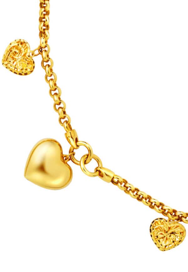 TOMEI I-Love-U Bracelet, Yellow Gold 916