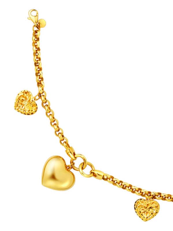 TOMEI I-Love-U Bracelet, Yellow Gold 916