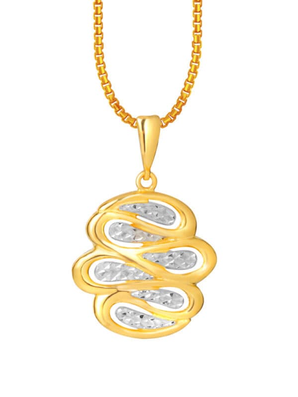 TOMEI Dual-Tone Cloud Pendant, Yellow Gold 916