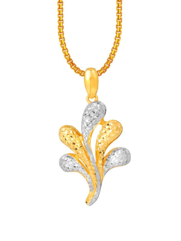 TOMEI Dual-Tone Blossom Pendant, Yellow Gold 916