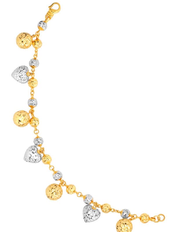TOMEI Dual-Tone Lovely Beads Bracelet, Yellow Gold 916