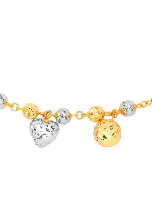 TOMEI Dual-Tone Lovely Beads Bracelet, Yellow Gold 916