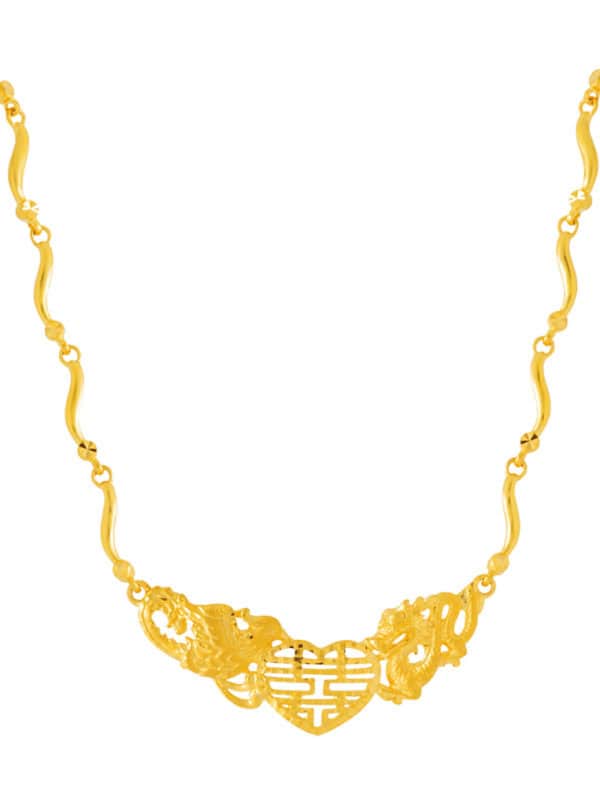 TOMEI Dragon & Phoenix Necklace, Yellow Gold 916