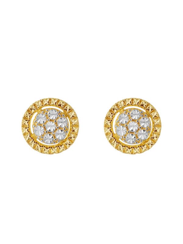 TOMEI Diamond Cut Collection Round earrings, Yellow Gold 916 (9Q-YG1261E-2C)