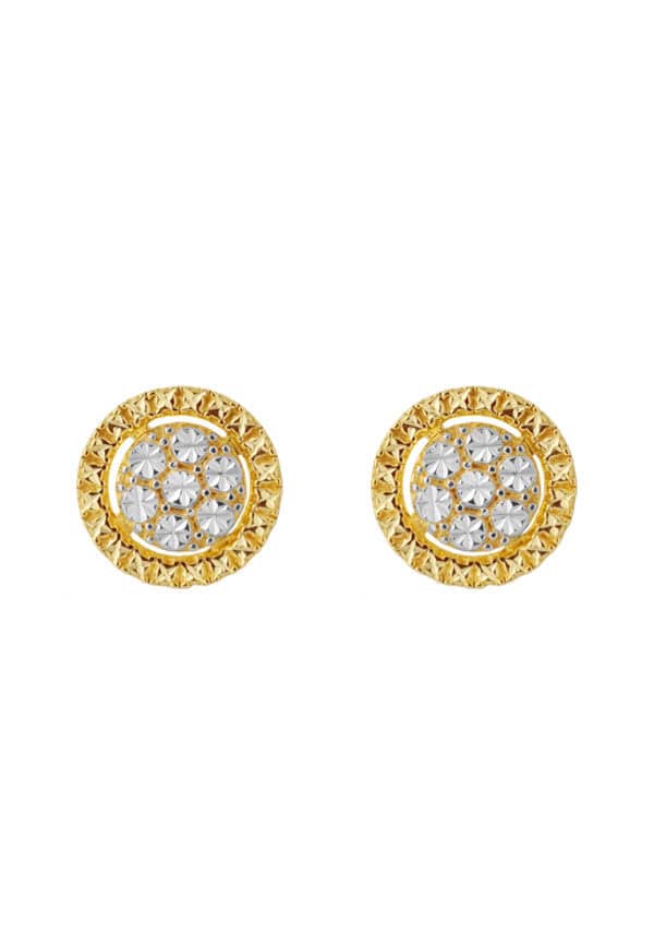 9Q-YG1261E-2C-1 TOMEI Diamond Cut Collection Round earrings, Yellow Gold 916 (9Q-YG1261E-2C)