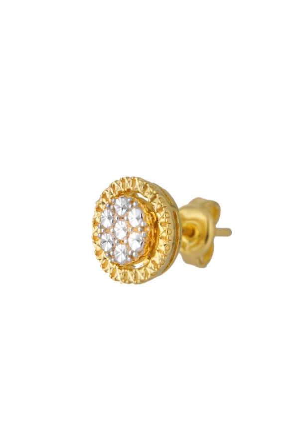 9Q-YG1261E-2C-2 TOMEI Diamond Cut Collection Round earrings, Yellow Gold 916 (9Q-YG1261E-2C)