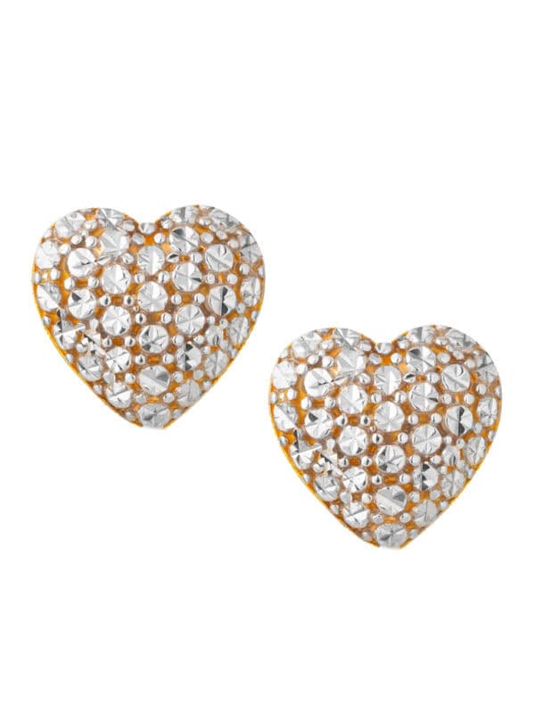 9Q-YG1268E-2C-2.33G-1 TOMEI Diamond Cut Collection Laser Heart Earrings, Yellow Gold 916