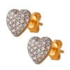 TOMEI Diamond Cut Collection Laser Heart Earrings, Yellow Gold 916