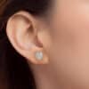 TOMEI Diamond Cut Collection Laser Heart Earrings, Yellow Gold 916
