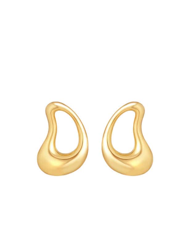 TOMEI Anastasia Sophisticated Curved Earring, Yellow Gold 916