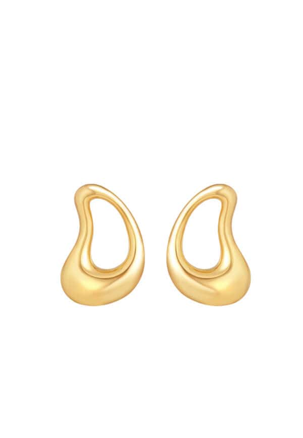 TOMEI Anastasia Sophisticated Curved Earring, Yellow Gold 916