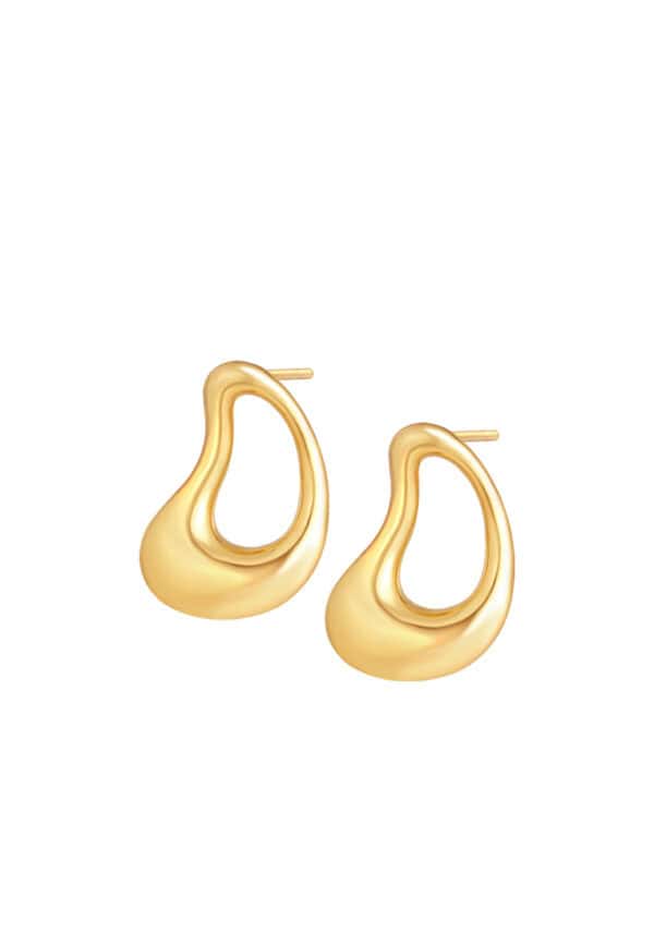 TOMEI Anastasia Sophisticated Curved Earring, Yellow Gold 916