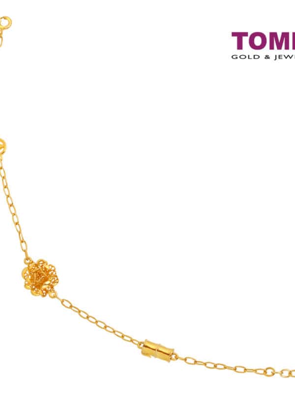 TOMEI Blooming Peony Flower Bracelet, Yellow Gold 916