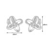Tomei "Four Petal Flower" Diamond Earrings, White Gold 585