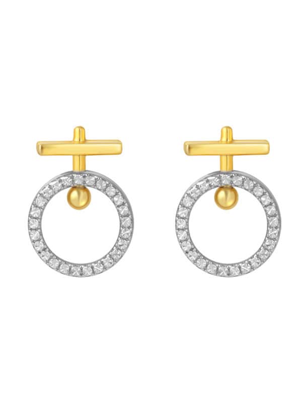 TOMEI Diamond Cut Collection Earrings Of Auspicious, Yellow Gold 916