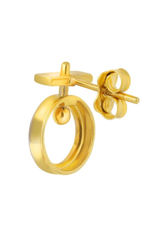 TOMEI Diamond Cut Collection Earrings Of Auspicious, Yellow Gold 916