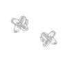 Tomei "Four Petal Flower" Diamond Earrings, White Gold 585