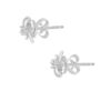 Tomei "Four Petal Flower" Diamond Earrings, White Gold 585