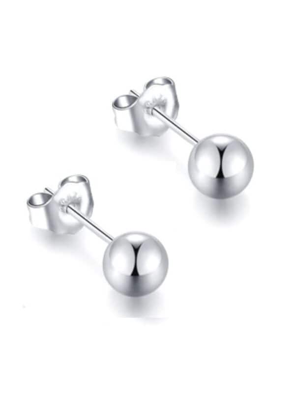 TOMEI Classic Round Stud Earrings, White Gold 585