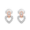 TOMEI Love Is Beautiful Collection Diamond Earrings, White+Rose Gold 585