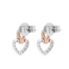 TOMEI Love Is Beautiful Collection Diamond Earrings, White+Rose Gold 585