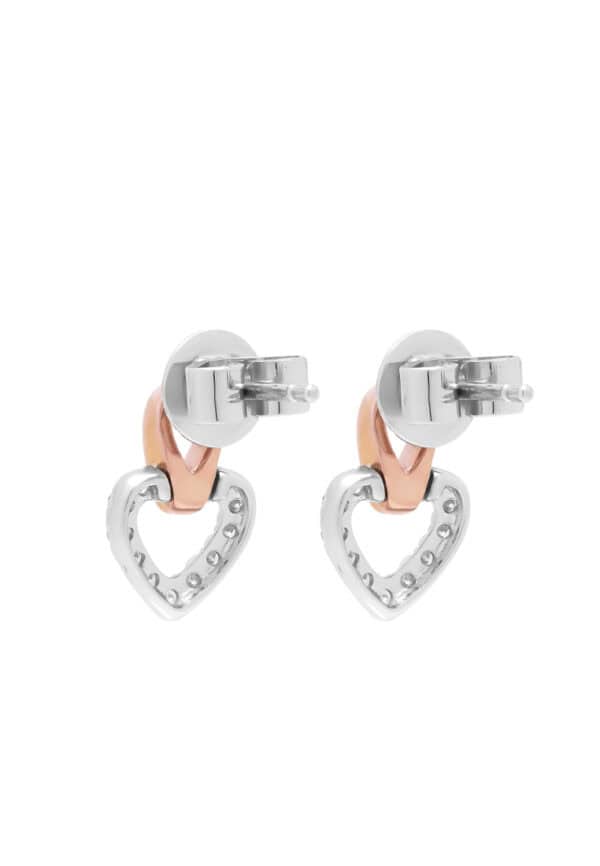 TOMEI Love Is Beautiful Collection Diamond Earrings, White+Rose Gold 585