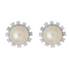 TOMEI Pearl Earrings, White Gold 585