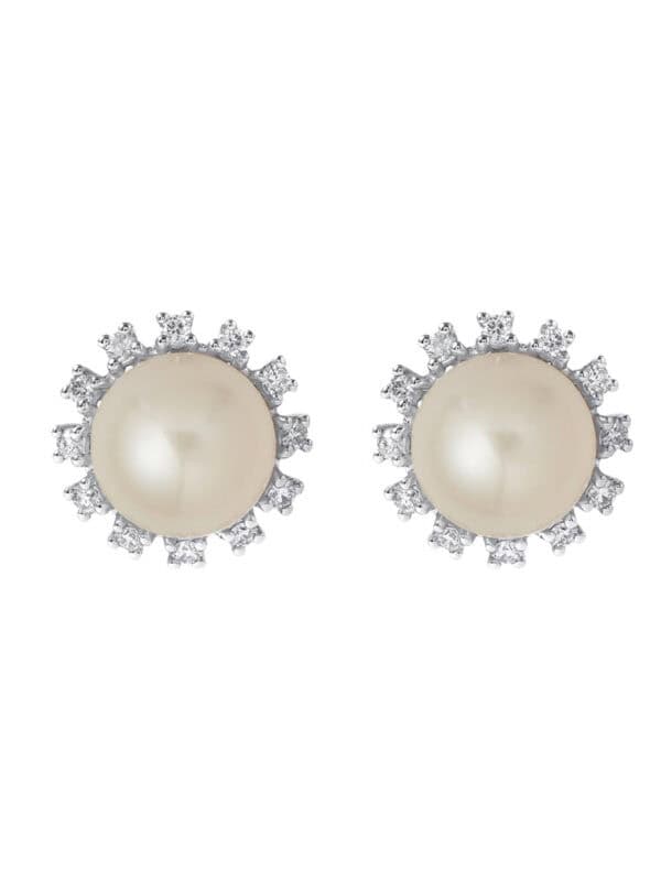 TOMEI Pearl Earrings, White Gold 585