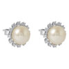 TOMEI Pearl Earrings, White Gold 585