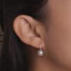 TOMEI Mesmeric Elegance of the Seas Earrings, Pearl Diamond, White/Yellow Gold 585
