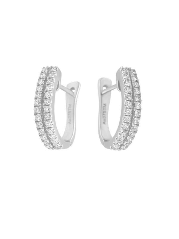 TOMEI Double-Rows Diamond Earrings I White Gold 585 (E839)