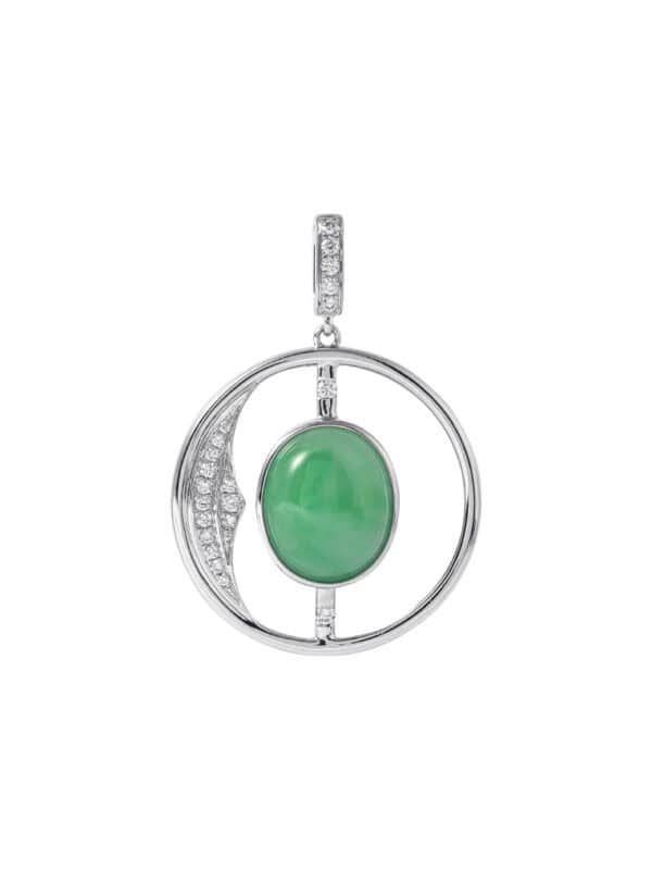 TOMEI Jade Pendant, White Gold 750
