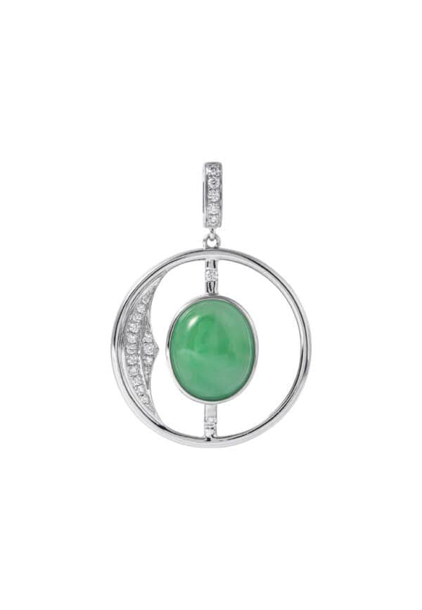 EG-1P0653J_2 TOMEI Jade Pendant, White Gold 750