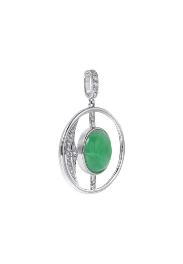 EG-1P0653J_3 TOMEI Jade Pendant, White Gold 750