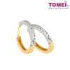 TOMEI Dual-Tone Hoop Earrings, Yellow Gold 916 (9Q-ER1435-D02-2C)