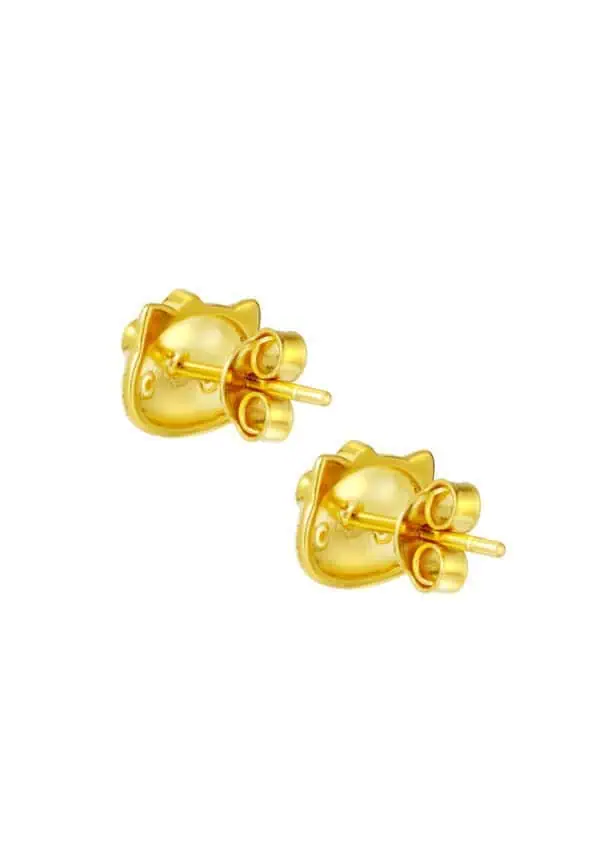 TOMEI X SANRIO Winter Wonders Hello Kitty Earrings, Yellow Gold 916