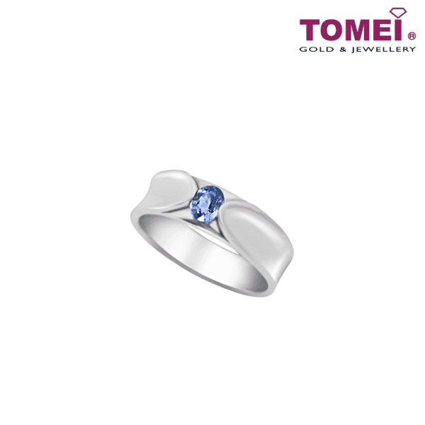 TOMEI Homme Series, Ring with Sapphire Sophistication, Silver 925 + Palladium