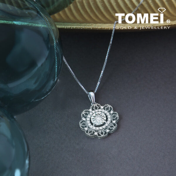 TOMEI Koleksi Endora Diamond Pendant, White Gold 750