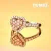 TOMEI Dual Tone Heart Diamond Ring, White+Rose Gold 750