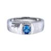 TOMEI Homme Collection Sapphire Men Ring, Silver+Palladium