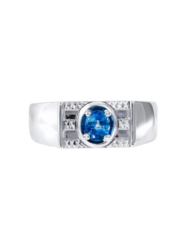 TOMEI Homme Collection Sapphire Men Ring, Silver+Palladium