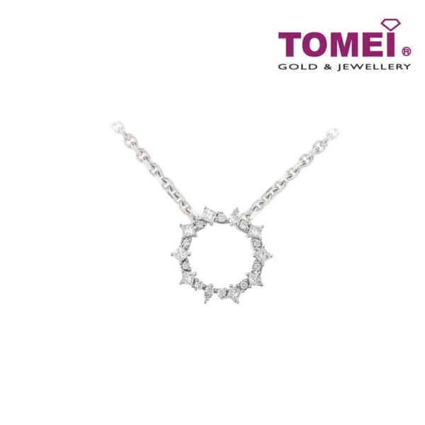 TOMEI Luminously Sparkling Rays Diamond Pendant, White Gold 750 (P6168)