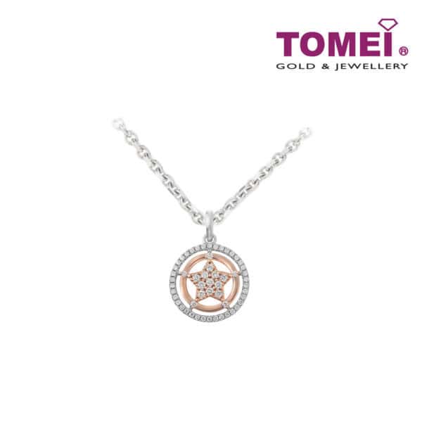 TOMEI Aglowed with Stellar Coruscation Diamond Pendant, White Gold 750 (P6244)