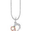 TOMEI Love Is Beautiful Collection Diamond Pendant Set, White+Rose Gold 585