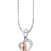 TOMEI Love Is Beautiful Collection Diamond Pendant Set, White+Rose Gold 585